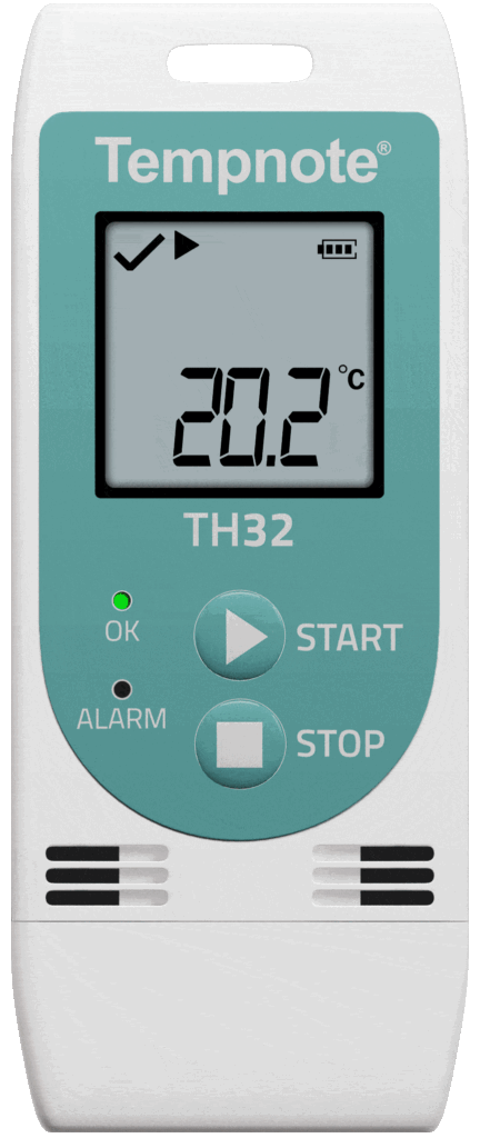 Tempnote TH32 Temperature and humidity Cold Chain Data Logger, Cargo Temperature and Humidity Monitoring, Warehouse Temperature and Humidity monitor